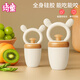 Qitong RARE BABY baby chewing and eating fruit artifact baby fruit and vegetable chewing bag chewing and playing fruit food supplement silicone teether M 0-6 months silicone push type + gift 1 box