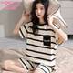 Modal pure cotton pajamas for women for summer shorts shorts thin cartoon large size 200 Jin [Jin equals 0.5 kg] Women can wear home clothes suits 683 Sleeping dog XL [115-130 Jin [Jin equals 0.5 kg]]