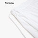 MO&Co.【C+系列】半身裙2025夏新品蓬松薄棉系带低腰小白裙MBE2SKT020 漂白色 M