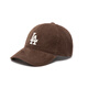 MLB Official Male and Female Couple Versatile Large Logo Fashion Casual Corduroy Baseball Cap 24 Autumn and Winter CPWC1 Los Angeles Dodgers/Brown One Size