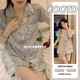 UKUHPKINS Spring and Automne Ice Silk Shek Shorts Shorts pyjamas Femme Femme Female Casual Clothing Set Yfy9905 [Silk Smooth and Cool] M [80-100jin suggéré [Jin est égal à 0,5 kg]]]