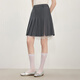 范思蓝恩天才少女蕾丝高腰百褶半身裙女2025夏季甜辣A字短裙2632 灰色 S