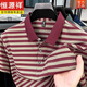 Hengyuanxiang reines Baumwoll-Kurzärmel-T-Shirt für Männer mit Taschenlampen-Top-Dad im mittleren Alter mit halbärmeligem Polo Striped Men's Clothing [Verkauf 500+] [Vatertagskleidung] 9757-Gre XL 175 [Vorschläge 135-150jin [Jin gleich 0,5 kg]]]