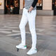 TTPMER Spring White Jeans Men's Korean Style Slim Elastic Small Foot Fashion Green All-Match Casual Long Trousers Black and Gray 1048 YN [High Elastic Quality] 40 Sizes - Recommended (Weight 200-210Jin [Jin equals 0.5 kg])
