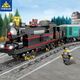 KAIZHI KAZI ELECTRISCHE BRAGE GLAIDS Spielzeug Kinder-Puzzle-Bausteine Plug-in Modell 98223 98225 Paffen Billy Steam Train