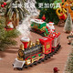 Jihu Christmas Electric Train Track Auto Toy Boy Boy Set Simulation Hochgeschwindigkeitsschiene Kinder Retro Dampfzug Fernbedienung Version Weihnachtszug Upgrade Rauch Elliptische Schiene Ladeversion Super Long Track + Szene Paket + Ladevorgang