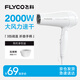 FLYCO hair dryer home hair salon high power 2000W quick drying constant temperature portable foldable white FH6232
