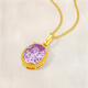Saturday Fortune Purple Galaxy Gold Pendant Gold Inlaid Zircon Birthday Gift for Women J0413971 About 1.3g without chain