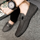 Woodpecker versátil de trabajo negro luz nueva transpirable zapatos para hombres para hombres zapatos de frijoles para hombres de alumnos de cuero suave casual d826 negro 39