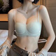 无痕内衣女聚拢小胸夏季薄款舒适胸罩细肩带防滑抹胸裹胸文胸新款 浅奶绿 M 75/34AB