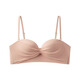 
Carey Kay half cup underwear for women's small breasts gathering girls' bra strapless anti-slip anti-sagging top support sexy strap bra pink skin color M (34/75AB recommended)