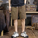 Lomon 2025 summer thin pure cotton trendy brand tooling shorts men's loose new men's mid-trousers sports casual five-point pants 983 khaki XL recommended [145-160Jin [Jin equals 0.5 kg]]