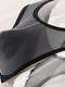 Männer transparent Tanga Ice Seide Mesh einteilige luftheizende Hüfthüschel-Unterwäsche Feste Farbe Slim Sexy Double Tanga Black M.