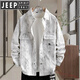 Jeep Spirit American High Street Джинсовая куртка для мальчиков 2025 весна и осенняя одежда универсальная контрастная лацкатная повседневная куртка. 16823 обычный 3xl 3xl около 150-170 джин [Джин равен 0,5 кг] можно носить