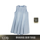 JNBY/江南布衣25夏新品牛仔连衣裙无袖圆领棉质风吹百褶5P4G11150 958/牛仔浅蓝 XS