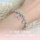 
Old Temple Blinking Silver Bracelet Women's Lily of the Valley Butterfly S925 Silver Light Luxury Pink Agate Bracelet Girl's Birthday Gift [Jingsuit] Lily of the Valley Butterfly Silver Bracelet
