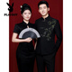 Playboy (PLAYBOY) New Chinese style national style suit suit for young adult ceremony groom style engagement stand collar tunic suit thin men's new Chinese style jacket high quality upgraded style M (recommended weight 100-120 Jin Jin equals 0.5 kg)