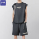 Romon Waffle Casual Anzug Herren Sommer Trendy ärmellose Weste Lose T-Shirt-Sport-Fünf-Punkte-Shorts Aprikosenfarbe [LM01] XL [Gewicht 140-155 Jin [Jin entspricht 0,5 kg]]