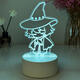 YWZR Light Encounter Peripheral Night Light White Bird Wizard Vanity Garland Initial Doll Doll Birthday Gift Ornament 9923 Cat Monochrome
