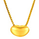 Chinese gold gold necklace pendant pure gold women's acacia bean as a birthday gift for wife and girlfriend pure gold pendant - about 0.2g (free 925 silver chain)