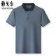 CEO Yageor Herren Revers Short Sleeve T-Shirt Summer Stripes mittleren und junger Geschäftstätigkeit und ungezwungener Eisseide, atmungsaktives Polo-Hemd 13691 Marine Blue 4xl 190 [Vorgeschlagen 185-200jin [Jin gleich 0,5 kg]]