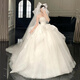 Kangdumi Hochzeitskleid, Hauptgarn der Braut, kleines trägerloses Kleid 2025 neuer Stil schwangerer Frauenhauptgarnstruktur, großer Größe, Schlanker und Schwanz, komplettes Stil (sieben Teilset) s