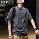 JEEP SPIRIT男装春夏季宽松纯棉T恤百搭男士夏天透气圆领短袖简约上衣服T 白色#1365【短袖-纯棉】 S 【建议90-115斤】
