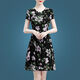 Lin Shilu chiffon floral dress for women in summer 2025 ice silk female temperament large size goddess style slim round neck A-line skirt Ice silk 9901 M Jin [Jin equals 0.5 kg]