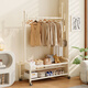 Yimo coat rack movable floor-standing home bedroom iron storage shoe and hat hanging clothes rack 60 double layers - white