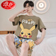 Langsha Herren Pyjamas Sommer Pure Cotton Short Sleeve Shorts Dünne niedliche Cartoon Teenager Großgröße Jungen Kleidungsanzug Daimeiya-6627 m kleiner Größe M Code (70-90jin [Jin entspricht 0,5 kg]))