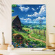 
Yunshun DIY digital oil painting landscape flowers hand-painted oil painting coloring living room decoration painting children's hand-painted cartoon hanging paintings Miyazaki's summer [Sky] 30*40 [Brush + pigment + inner frame]