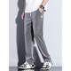 
Casual pants for men 2025 new fashion brand straight loose men's pants Tennis wide-leg men's long pants men's summer thin style 1048 black + 1048 light blue XL size 31-32