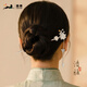 Chai Shi Silver Hairpin Ancient Style Updo New Chinese Style Silver Hairpin Chinese Style Ancient Style Women’s High-end Mid-Autumn Festival Gift
