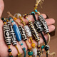 Mushrooms Say Tibetan Padmasambhava Three Eyes Multi-Totem Dzi Bead Necklace Agate Pendant for Men and Women Braided Necklace in Stock Nine Eyes of Vajra