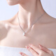Chow Tai Sang*DC broken silver pearl pendant necklace sterling silver light luxury plain bead clavicle chain birthday gift for girlfriend silver