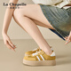 
La Chapelle women's shoes summer versatile lightweight training shoes classic soft sole shoes for women 66-02 yellow-mesh 38
