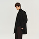 Peacebird Men's Wool Jacket Casual Cashmere Lapel Winter Medium-Length Woolen Coat Men Black 1 (Combined) 3XL
