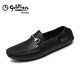 Goldlion Bean Shoes Men's Shoes Autumn Business Casual Shoes Deer Leather Shoes Soft Slip-on Driving Loafers Black 40