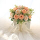 LZJV burgundy pearl tassel crystal flash festive wedding bride holding flower props Pearl rose spherical flower[model]