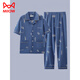 Catman (Miiow) 2025 Neue Pyjamas kurzärmeligte Baumwollanzug Sommer-Herrenhosen Teenager können außerhalb G3881 Blue-Short-Ärmelhosen 2xl zu Hause tragen [vorgeschlagen 140-160jin [Jin gleich 0,5 kg]]