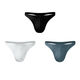 Banfishi Men's Underwear Ice Silk Briefs Thong Low Waist Elastic Tight Sexy Cool Breathable Sports Black + White + Gray 3 Pairs L