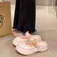 Heacooa girls zwei tragen Hausschuhe 2025 Neue Sommer Kindergefühlsloch Medium Big Children Girl Light Beach Schuhe Beibai 40