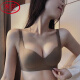 浪莎（LangSha）日系无痕内衣女士小胸聚拢显大收副乳上托防下垂无钢圈提拉文胸罩 绿色单件 85A 38B