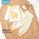 Ropa de bebé Youqi para hombres y mujeres en primavera y otoño mangas largas de protección de vientre de cintura alta para bebés y niños pequeños a principios de otoño trajes de dos piezas para salir