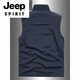 
JEEP SPIRIT high-end brand 2025 spring and autumn vest men multi-pocket middle-aged and elderly photography vest casual fishing workwear horse clip men gray M
