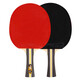 红双喜三星进阶乒乓球拍两只装H3星乒乓对拍2个纯木底板双面反胶 H3002横拍长柄×2只+贈2拍套