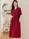 Vestido de marca de alta gama de lujo TJQ para mujeres 2025 Summer NUEVO estilo Camiseta de solapa informal Camiseta de la solapa informal Red Rojo L Sugerir 110-120Jin [Jin iguala 0.5 kg]