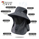 Woodpecker large-brimmed sun hat for men, anti-UV face covering, neck protection, sun protection mask, cycling fishing sun hat, sun hat for men