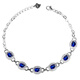 IosnIOSN Sapphire Bracelet S925 Sterling Silver Tanzanite Color Fashion Small Fresh Simple Versatile Heart Gemstone Bracelet Sapphire Bracelet 16-19CM Adjustable