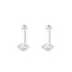 Idel 999 silver earrings, light luxury and high-end, mini small Xiangyun Ruyi back-hanging earrings for women, pierced earrings E4090 Xiangyun silver earrings, gift box + greeting card + certificate